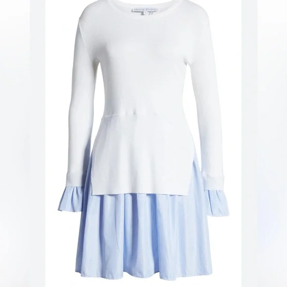 English Factory | Dresses | English Factorywomens Poplin Combo Knit Dress  Size Xs | Poshmark